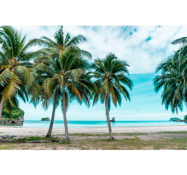 Estor enrollable salón palmeras playa arena - TenVinilo