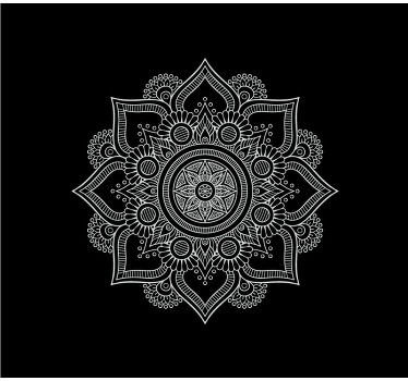 Rolgordijn woonkamer zwart-wit mandala - TenStickers