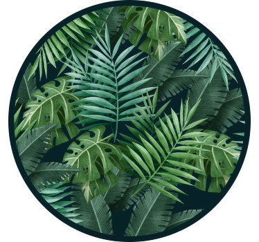 Store enrouleur vert feuilles vertes exotiques circulaires - TenStickers
