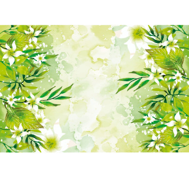 Estor enrollable verde alfombra vinílica floral - TenVinilo