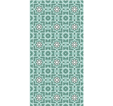 Store enrouleur vert carreaux floraux verts - TenStickers