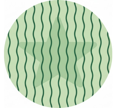 Store enrouleur vert tapis vinyle étoile dans un cercle - TenStickers