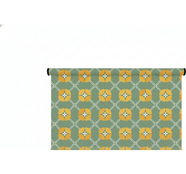 Estor enrollable verde con patrón floral vintage - TenVinilo