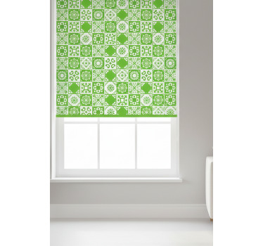 Estor enrollable verde abstracto verde y blanco - TenVinilo