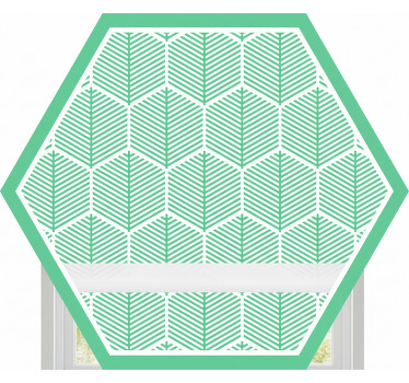 Estor enrollable verde forma hexagonal de plantas - TenVinilo