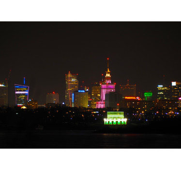 盲人客厅设计在夜晚的华沙 - TenStickers
