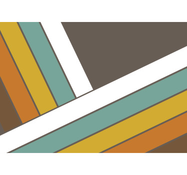 Rolgordijn woonkamer retro jaren 70 strepen - TenStickers