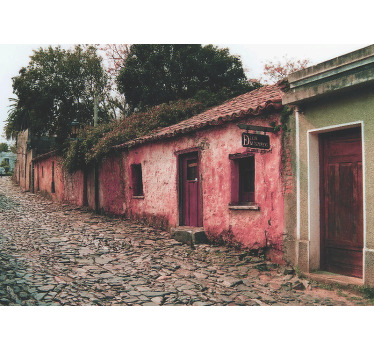 Rolgordijn woonkamer colonia's straten - TenStickers