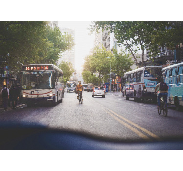 Rolgordijn woonkamer montevideo's straat - TenStickers