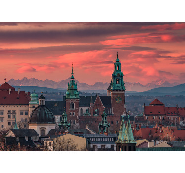 Rolgordijn woonkamer krakau met uitzicht op tatra bergen - TenStickers
