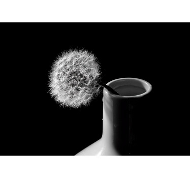 Rolgordijn woonkamer paardebloem in pot - TenStickers