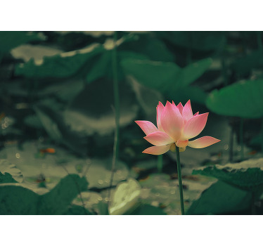 Rolgordijn woonkamer roze bloem - TenStickers