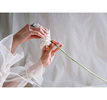 Rolgordijn woonkamer artistieke bloem - TenStickers