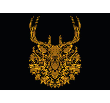 Rolgordijn woonkamer golden stag - TenStickers