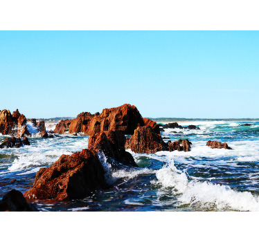 Rolgordijn woonkamer cabo polonio met stenen - TenStickers