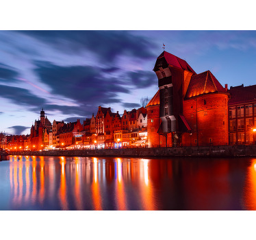 Rolgordijn woonkamer gdańsk haven - TenStickers