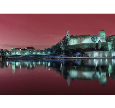 Rolgordijn woonkamer cracow bij zonsondergang - TenStickers