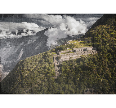 Rolgordijn woonkamer uitzicht op choquequirao - TenStickers
