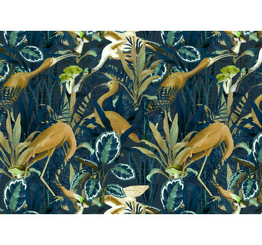 Rolgordijn woonkamer vogels in de jungle bladeren - TenStickers