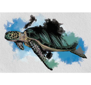 Estor enrollable salón tortuga acuarelada - TenVinilo