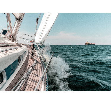 Estor enrollable salón efecto 3d yate marino - TenVinilo