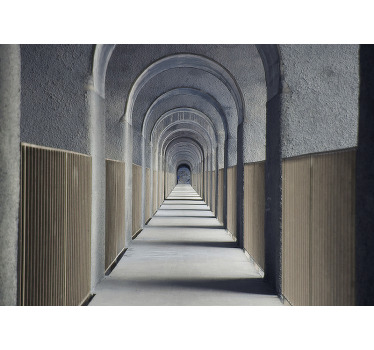 Estor enrollable salón portal artístico 3d gris - TenVinilo