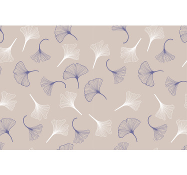 Estor enrollable salón hojas de ginkgo crema - TenVinilo