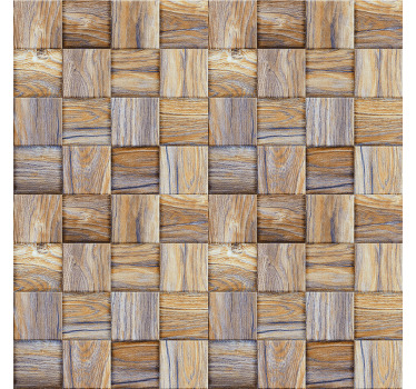 Estor enrollable salón mosaico imitación madera 80's - TenVinilo