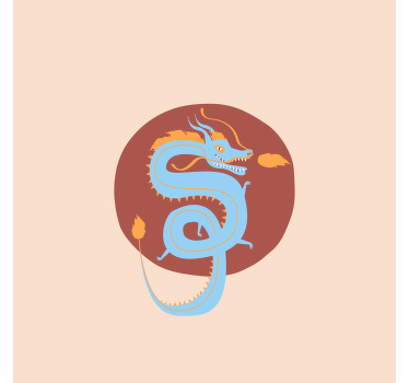 盲人客厅设计轻蓝色龙 - TenStickers