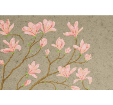盲人客厅设计复古风格的木兰花 - TenStickers