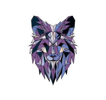 Living room blind geometric wolf design - TenStickers
