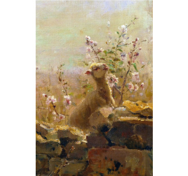 Living room blind with a funny sheep painting - TenStickers