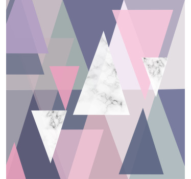 Rolgordijn woonkamer 3d wanddecoratie driehoeken - TenStickers