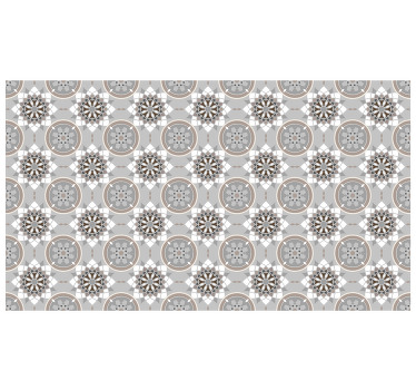 Estore de rolo cinzento azulejo floral para piso - TenStickers