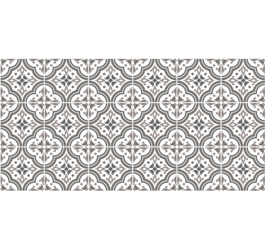 Estore de rolo cinzento azulejos e flores - TenStickers