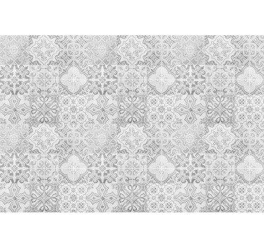 Estore de rolo cinzento com padrão mosaico efeito pedra - TenStickers