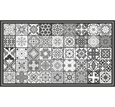 Estore de rolo cinzento padrão mosaico rústico cinza escuro - TenStickers