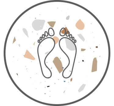 White window blind with terrazzo footprints - TenStickers