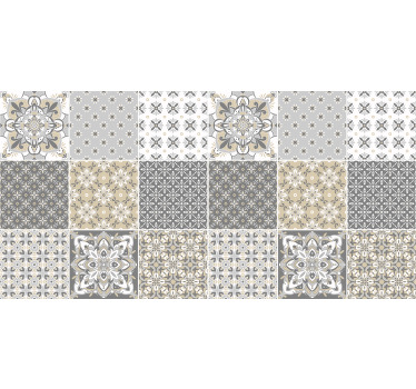 Estore de rolo bege com efeito de azulejo marroquino - TenStickers