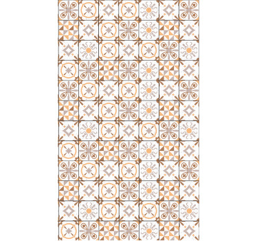 Estor enrollable beige con motivo de cuadrados marrones - TenVinilo