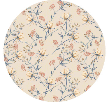 Beige roller blind botanical bloom design - TenStickers