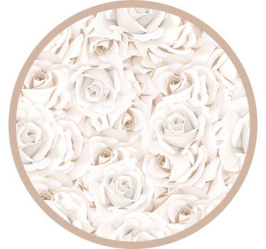 Beige roller blind with elegant white roses - TenStickers