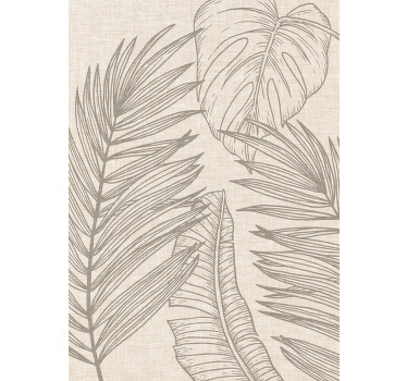 Beige roller blind with tropical fabric effect - TenStickers