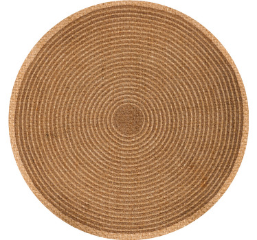 Beige roller blind with circular jute weave - TenStickers