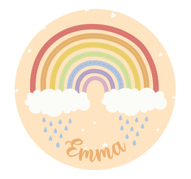 Beżowa roleta tęcza akwarelowa z imieniem - TenStickers