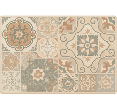 Estor enrollable beige azulejos de cemento varios tamaños - TenVinilo