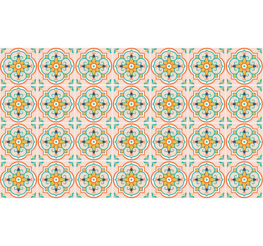 Estor enrollable beige diseño cuadrado colorido - TenVinilo