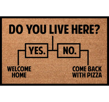 Estor enrollable beige ¿vives aquí pizza? - TenVinilo