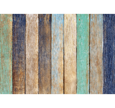 Estor enrollable habitación tablones de madera coloridos - TenVinilo