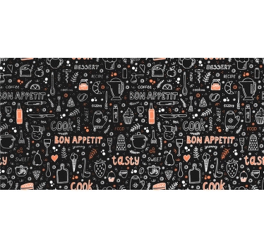 Estor enrollable habitación buen provecho patrón - TenVinilo